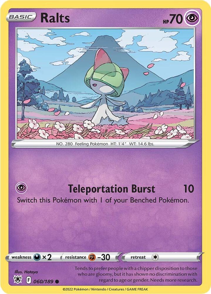 Ralts 060/189 Reverse Holofoil — Astral Radiance Pokémon card