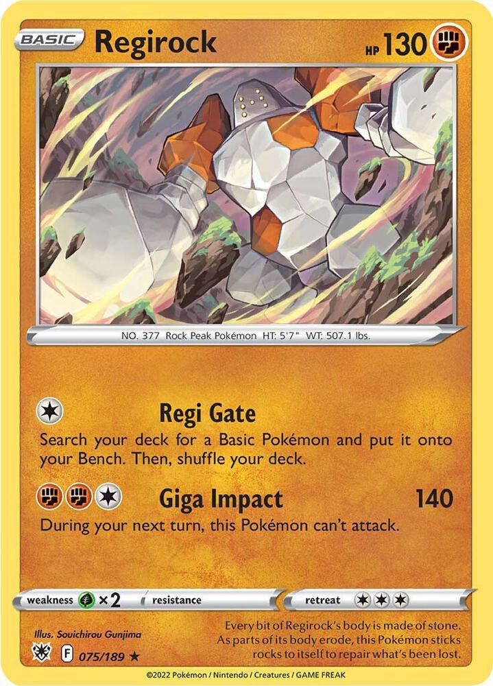 Regirock 075/189 — Astral Radiance Pokémon card