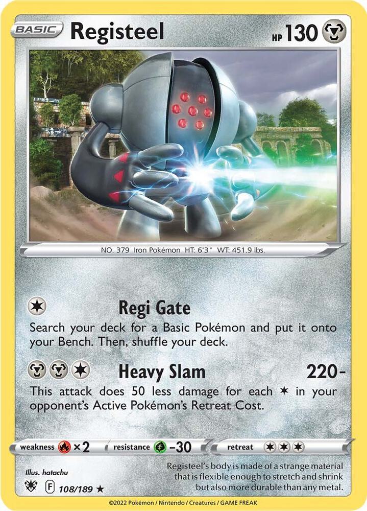 Registeel 108/189 Reverse Holofoil — Astral Radiance Pokémon card