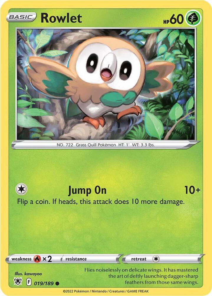 Rowlet 019/189 — Astral Radiance Pokémon card