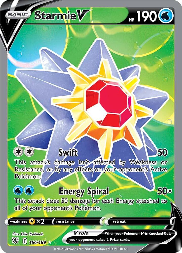 Starmie V 166/189 Holofoil — Astral Radiance Pokémon card