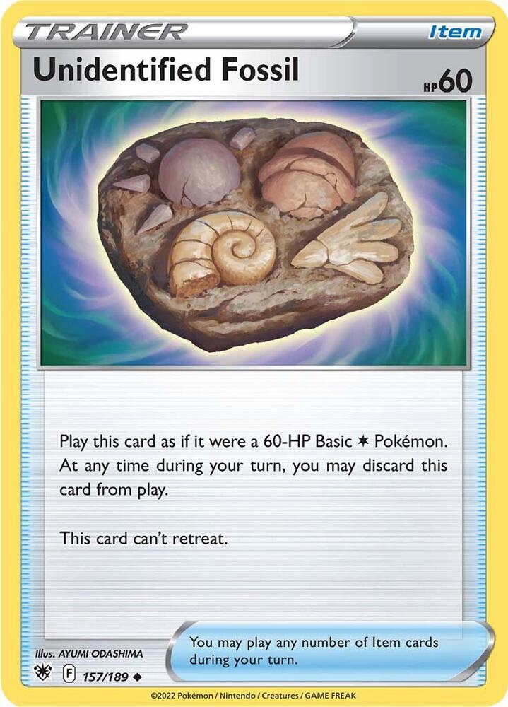 Unidentified Fossil 157/189 — Astral Radiance Pokémon card