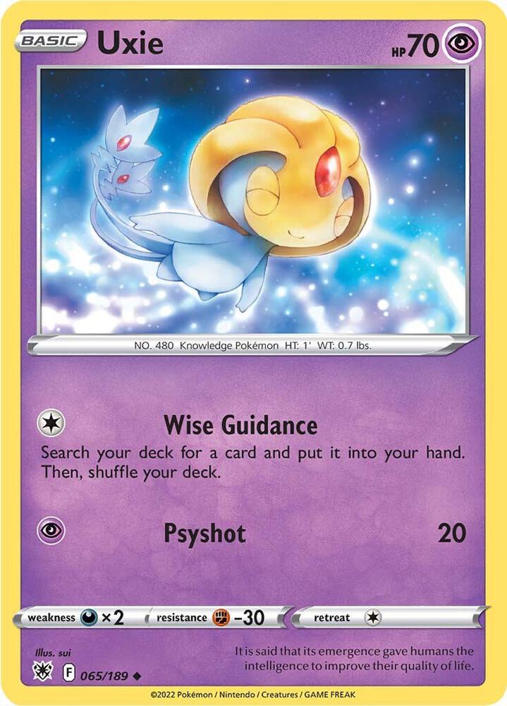 Uxie 065/189 — Astral Radiance Pokémon card
