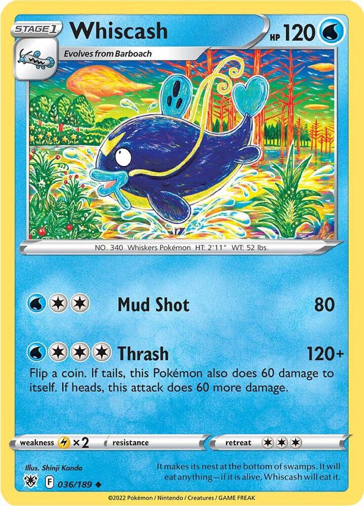 Whiscash 036/189 — Astral Radiance Pokémon card