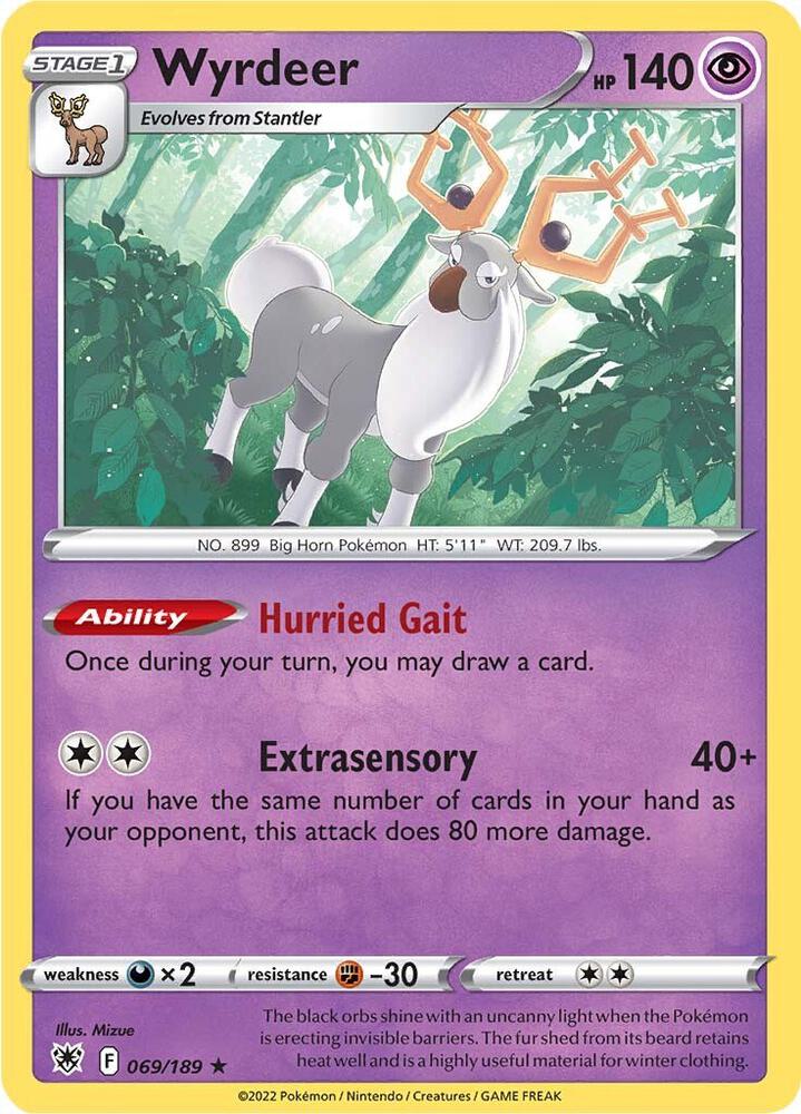 Wyrdeer 069/189 Holofoil — Astral Radiance Pokémon card