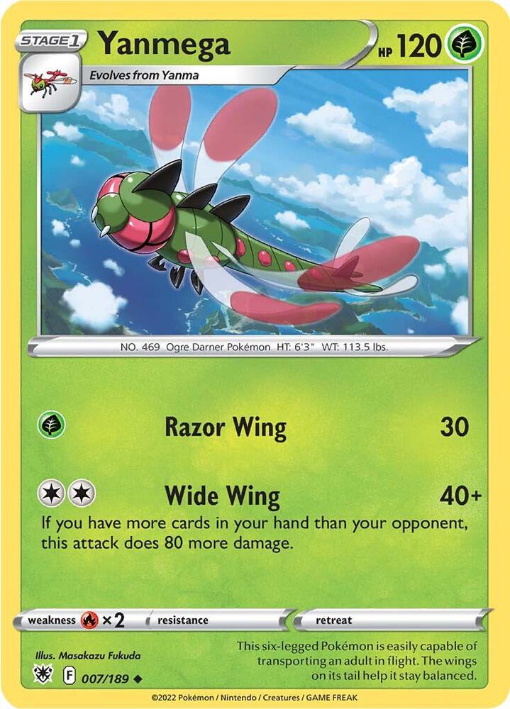 Yanmega 007/189 Reverse Holofoil — Astral Radiance Pokémon card