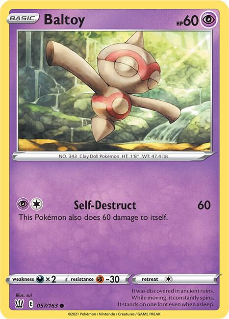 Baltoy 057/163 Reverse Holofoil — Battle Styles Pokémon card