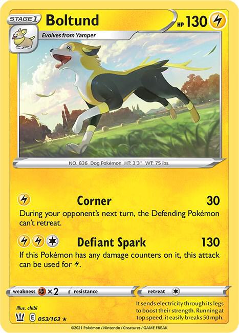 Boltund 053/163 — Battle Styles Pokémon card