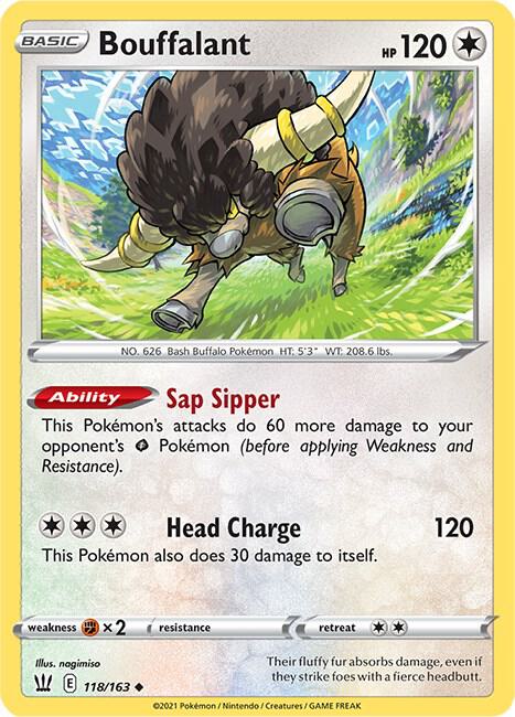 Bouffalant 118/163 Reverse Holofoil — Battle Styles Pokémon card