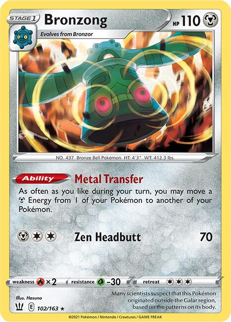 Bronzong 102/163 Holofoil — Battle Styles Pokémon card