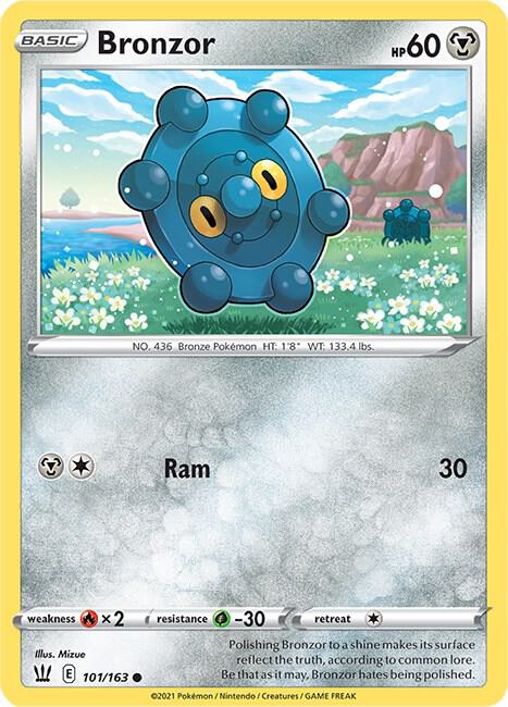 Bronzor 101/163 Reverse Holofoil — Battle Styles Pokémon card