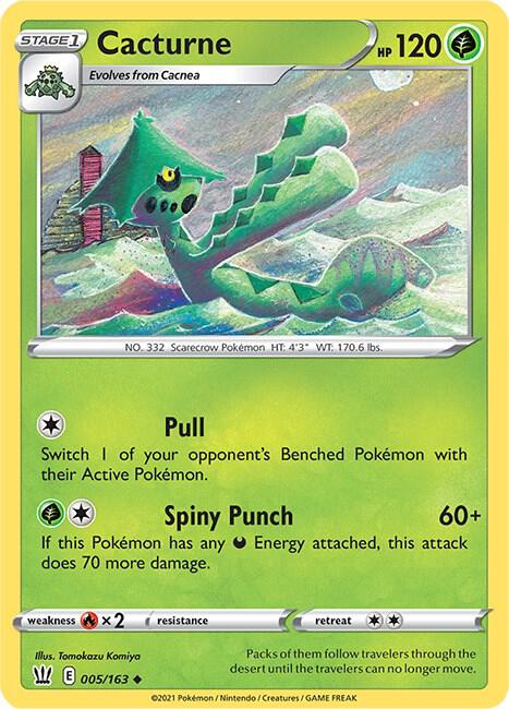 Cacturne 005/163 Reverse Holofoil — Battle Styles Pokémon card