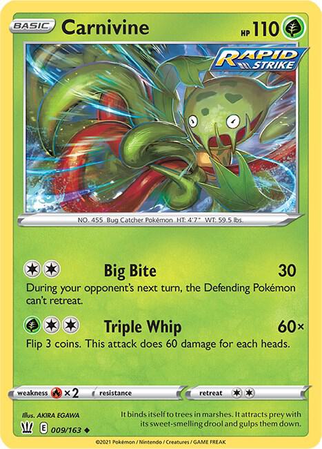 Carnivine 009/163 — Battle Styles Pokémon card