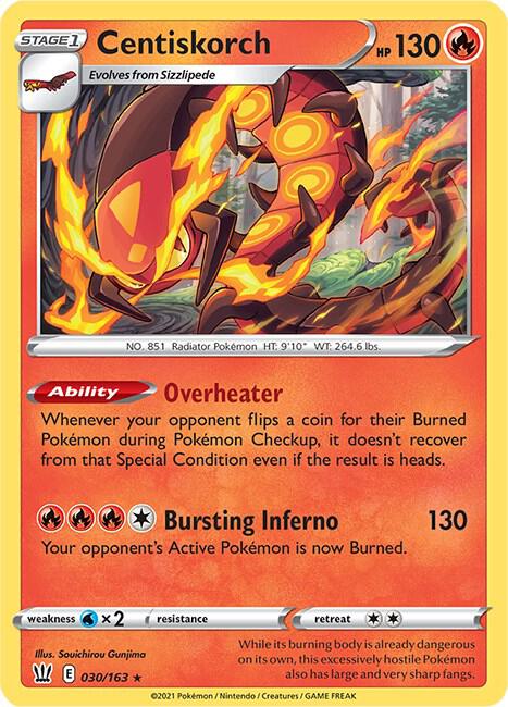 Centiskorch 030/163 Reverse Holofoil — Battle Styles Pokémon card