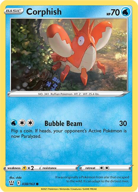 Corphish 038/163 Reverse Holofoil — Battle Styles Pokémon card