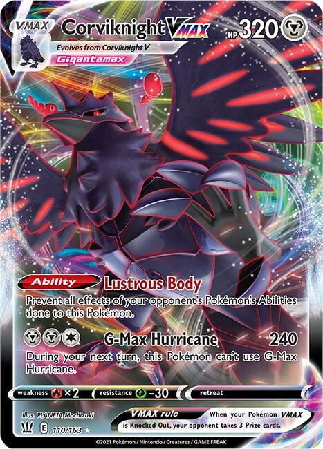 Corviknight VMAX 110/163 Holofoil — Battle Styles Pokémon card
