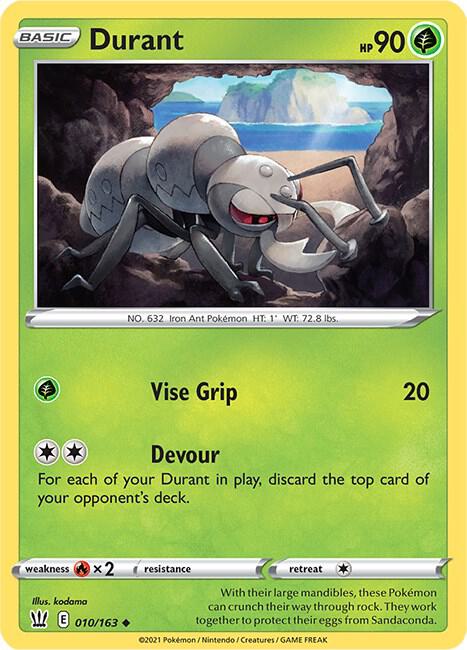 Durant 010/163 Reverse Holofoil — Battle Styles Pokémon card