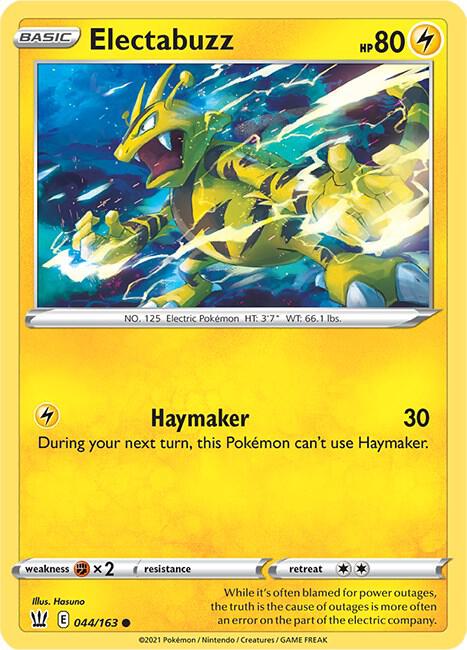 Electabuzz 044/163 — Battle Styles Pokémon card