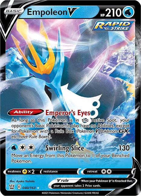 Empoleon V 040/163 Holofoil — Battle Styles Pokémon card