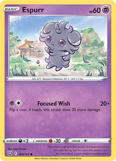 Espurr 060/163 — Battle Styles Pokémon card