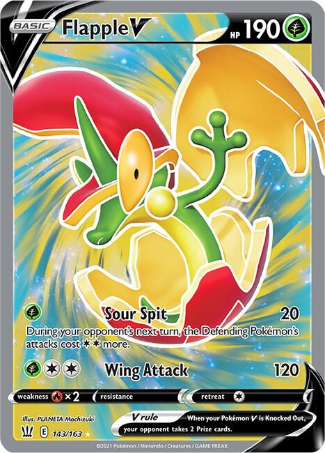 Flapple V 143/163 Holofoil — Battle Styles Pokémon card