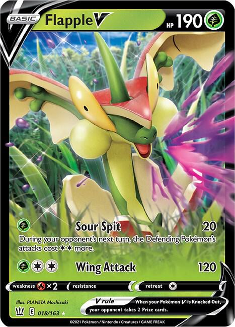 Flapple V 018/163 Holofoil — Battle Styles Pokémon card