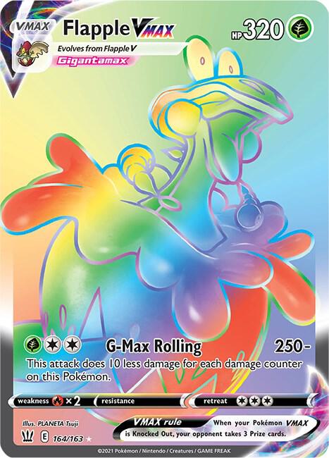 Flapple VMAX 164/163 Holofoil — Battle Styles Pokémon card