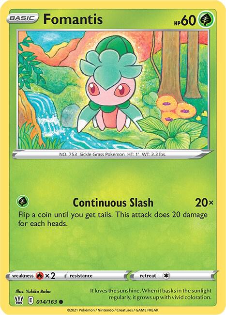 Fomantis 014/163 Reverse Holofoil — Battle Styles Pokémon card