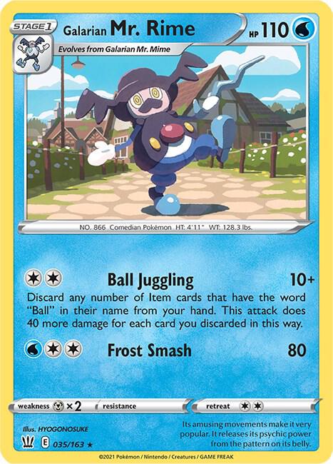 Galarian Mr. Rime 035/163 — Battle Styles Pokémon card