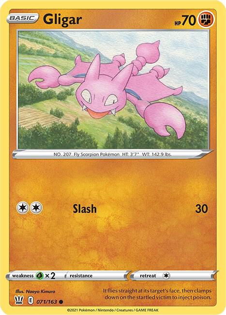 Gligar 071/163 — Battle Styles Pokémon card