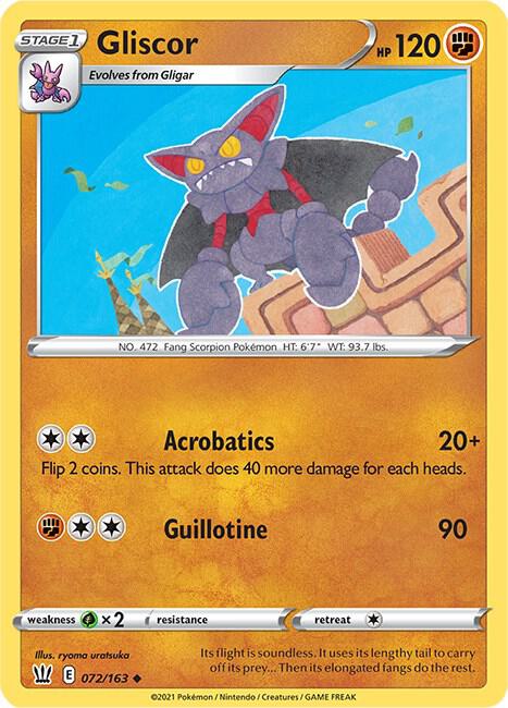 Gliscor 072/163 Reverse Holofoil — Battle Styles Pokémon card