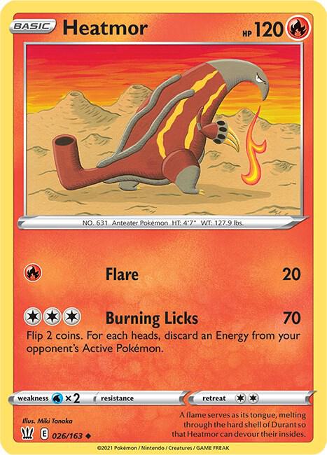 Heatmor 026/163 Reverse Holofoil — Battle Styles Pokémon card