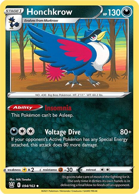 Honchkrow 094/163 — Battle Styles Pokémon card
