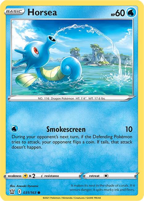 Horsea 031/163 — Battle Styles Pokémon card