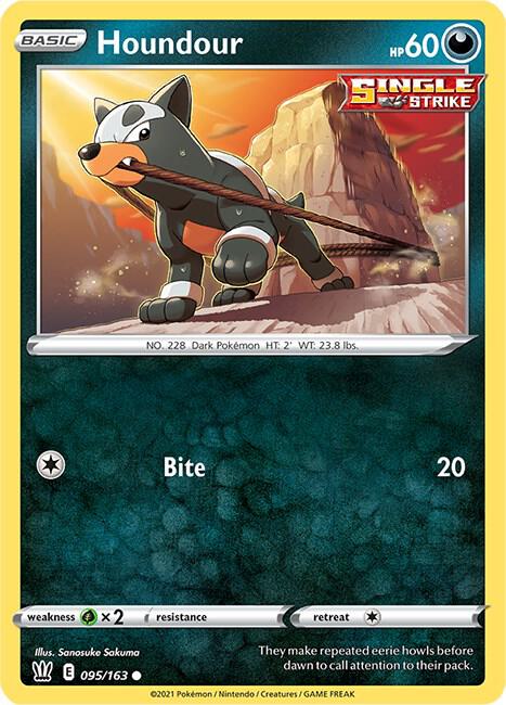 Houndour 095/163 Reverse Holofoil — Battle Styles Pokémon card