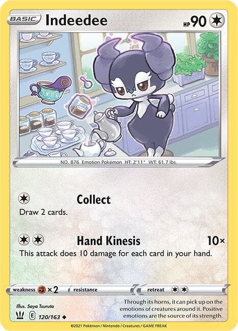 Indeedee 120/163 Reverse Holofoil — Battle Styles Pokémon card