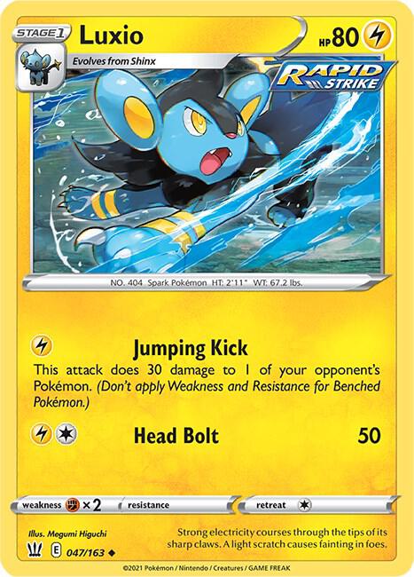 Luxio 047/163 — Battle Styles Pokémon card