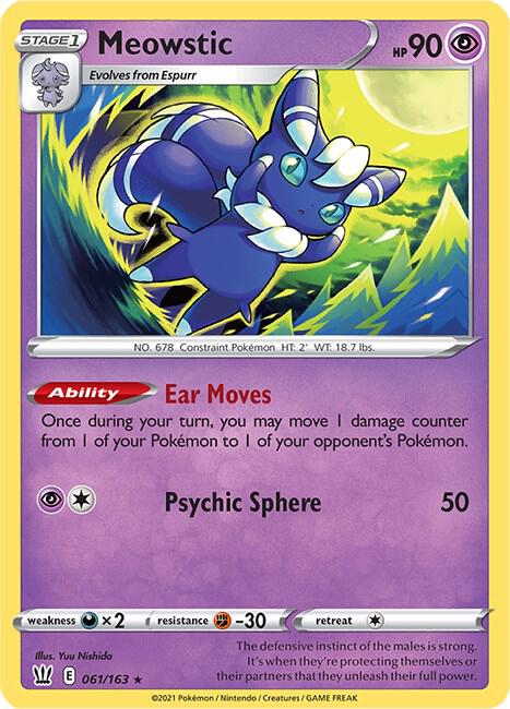 Meowstic 061/163 Reverse Holofoil — Battle Styles Pokémon card