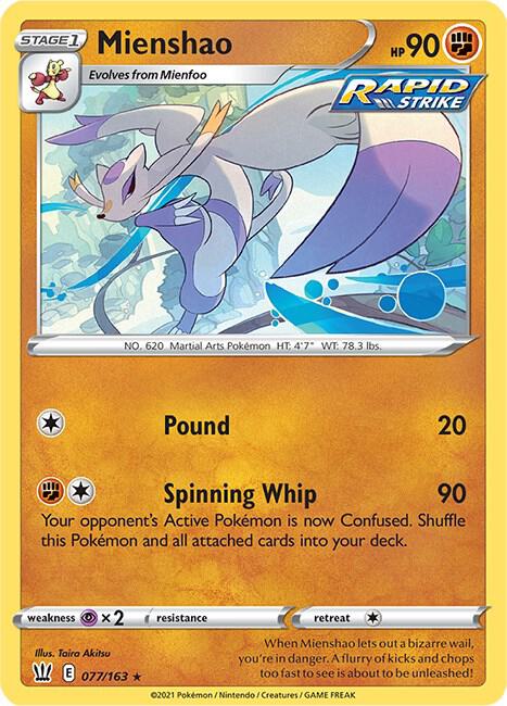 Mienshao 077/163 — Battle Styles Pokémon card