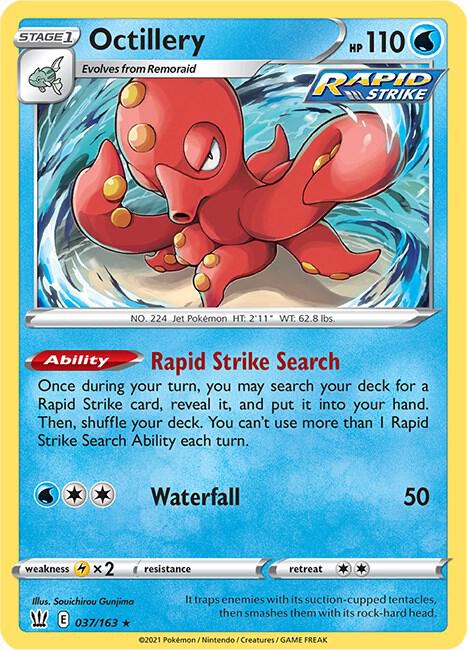 Octillery 037/163 Holofoil — Battle Styles Pokémon card