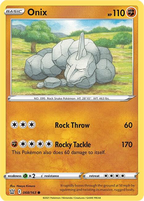 Onix 068/163 — Battle Styles Pokémon card
