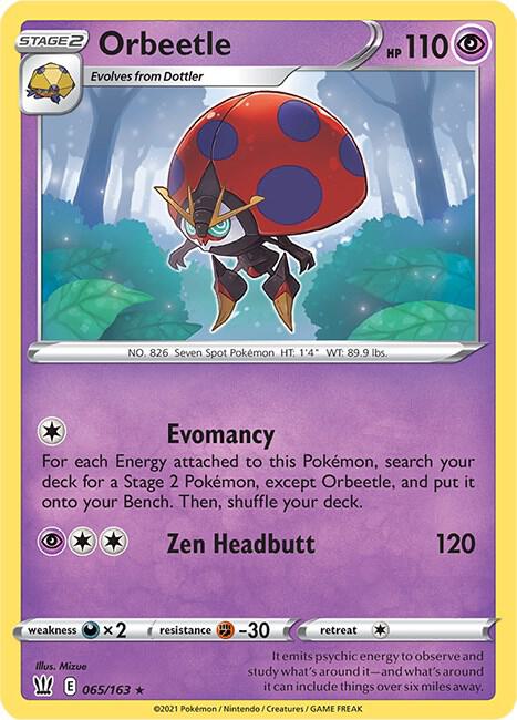 Orbeetle 065/163 Reverse Holofoil — Battle Styles Pokémon card