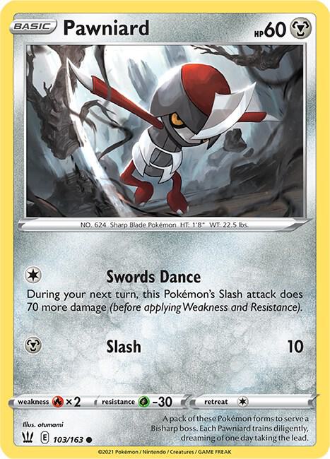 Pawniard 103/163 Reverse Holofoil — Battle Styles Pokémon card
