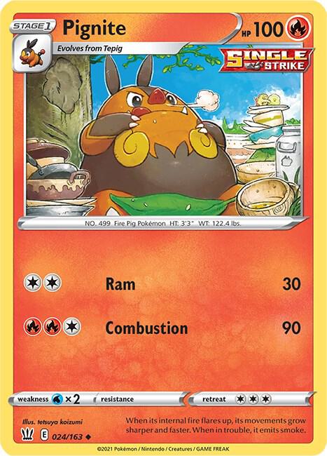 Pignite 024/163 — Battle Styles Pokémon card