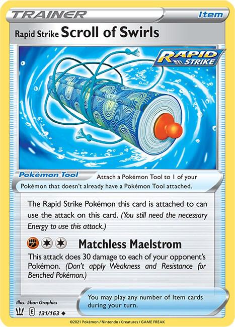 Rapid Strike Scroll of Swirls 131/163 Reverse Holofoil — Battle Styles Pokémon card