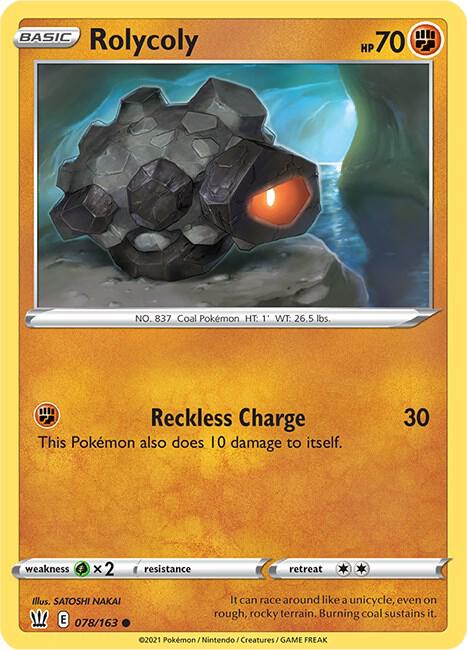 Rolycoly 078/163 — Battle Styles Pokémon card