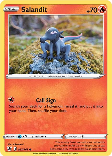 Salandit 027/163 Reverse Holofoil — Battle Styles Pokémon card