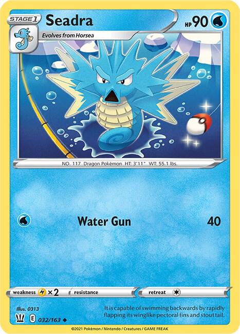 Seadra 032/163 Reverse Holofoil — Battle Styles Pokémon card