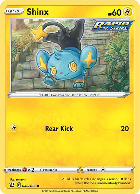 Shinx 046/163 Reverse Holofoil — Battle Styles Pokémon card