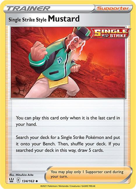 Single Strike Style Mustard 134/163 Reverse Holofoil — Battle Styles Pokémon card